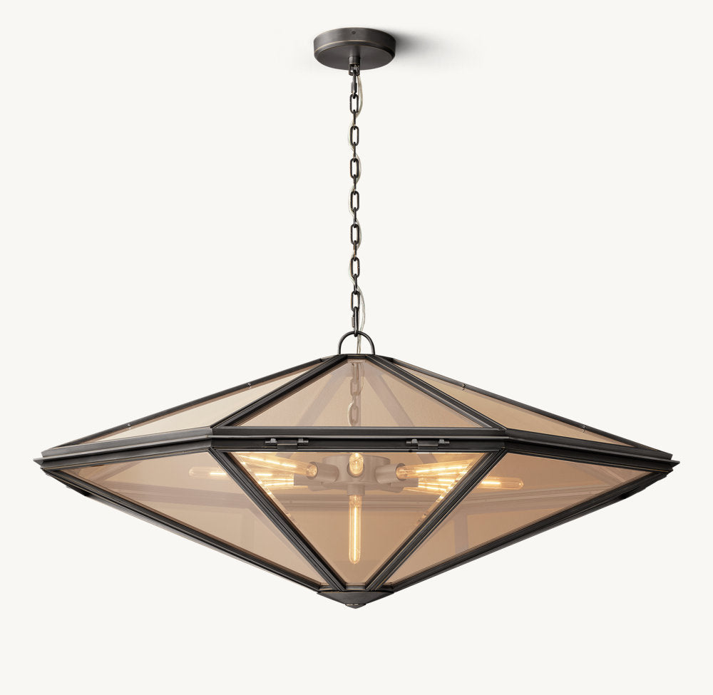 Beveled Glass Rope Ring Chandelier
