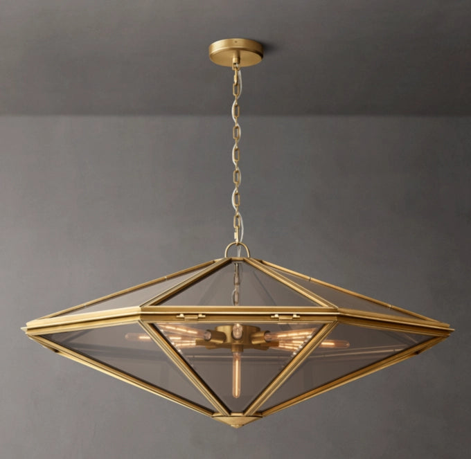 Beveled Glass Rope Ring Chandelier