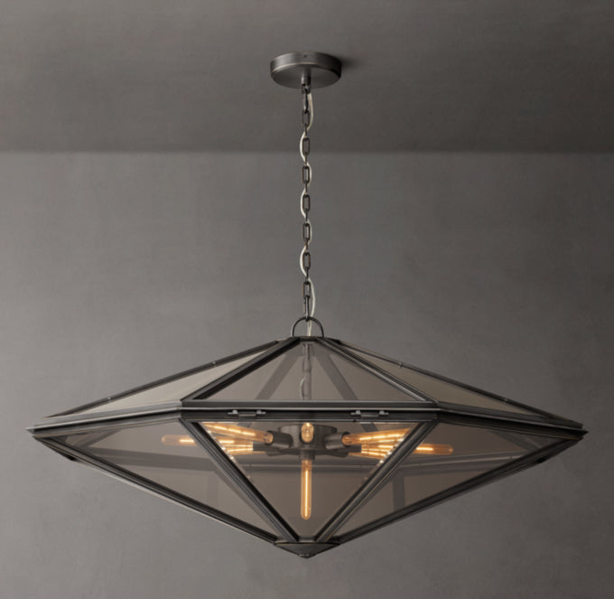 Beveled Glass Rope Ring Chandelier
