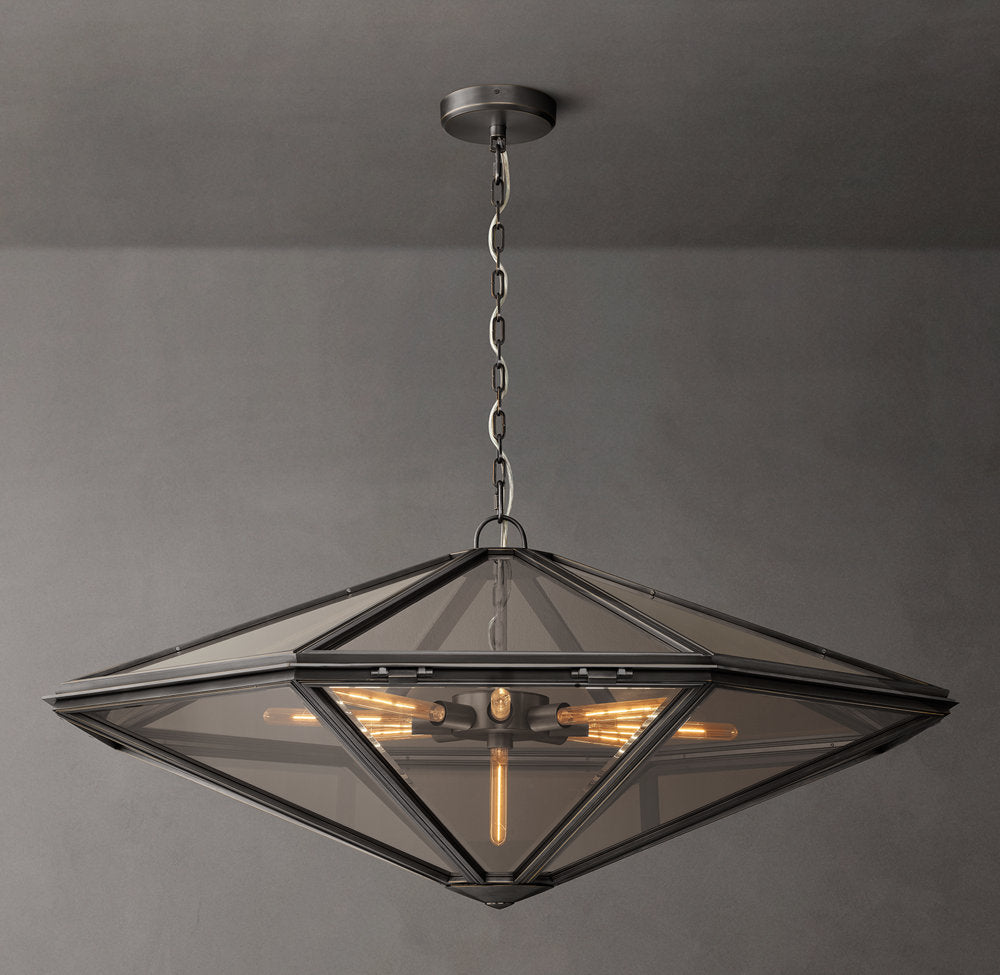 Beveled Glass Rope Ring Chandelier