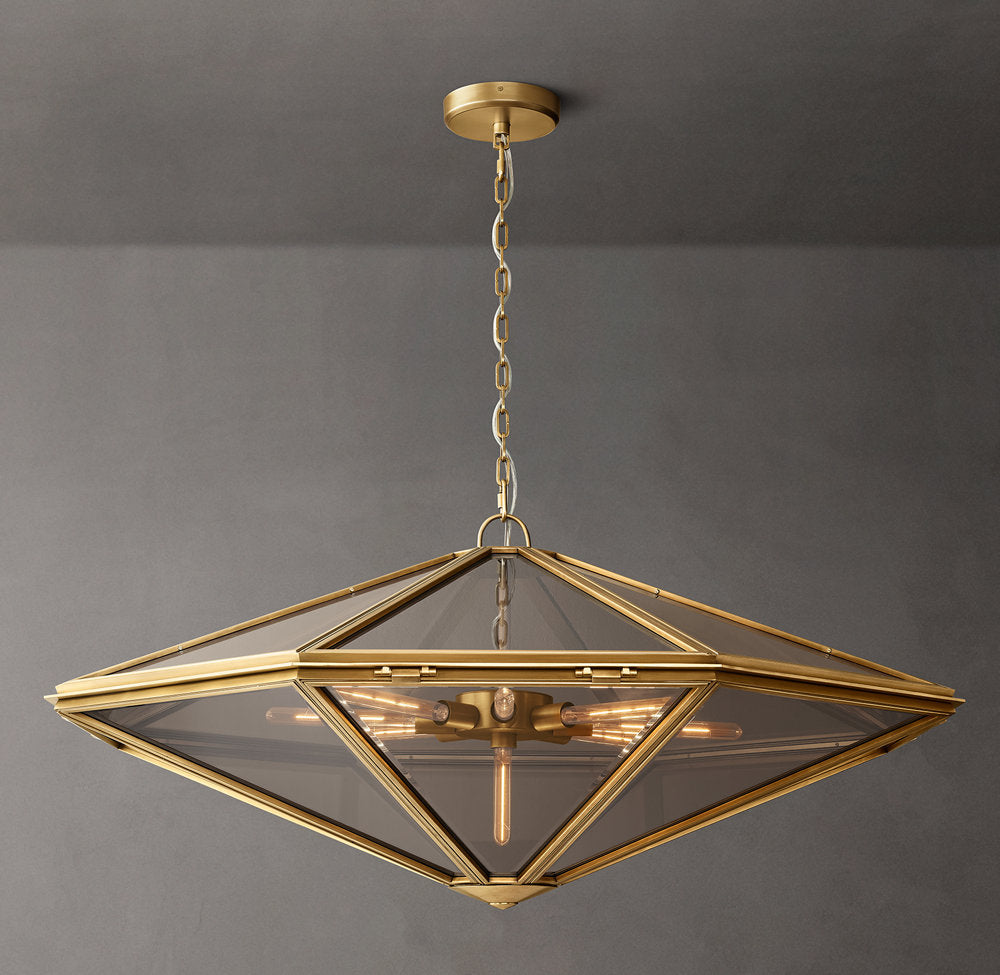 Beveled Glass Rope Ring Chandelier