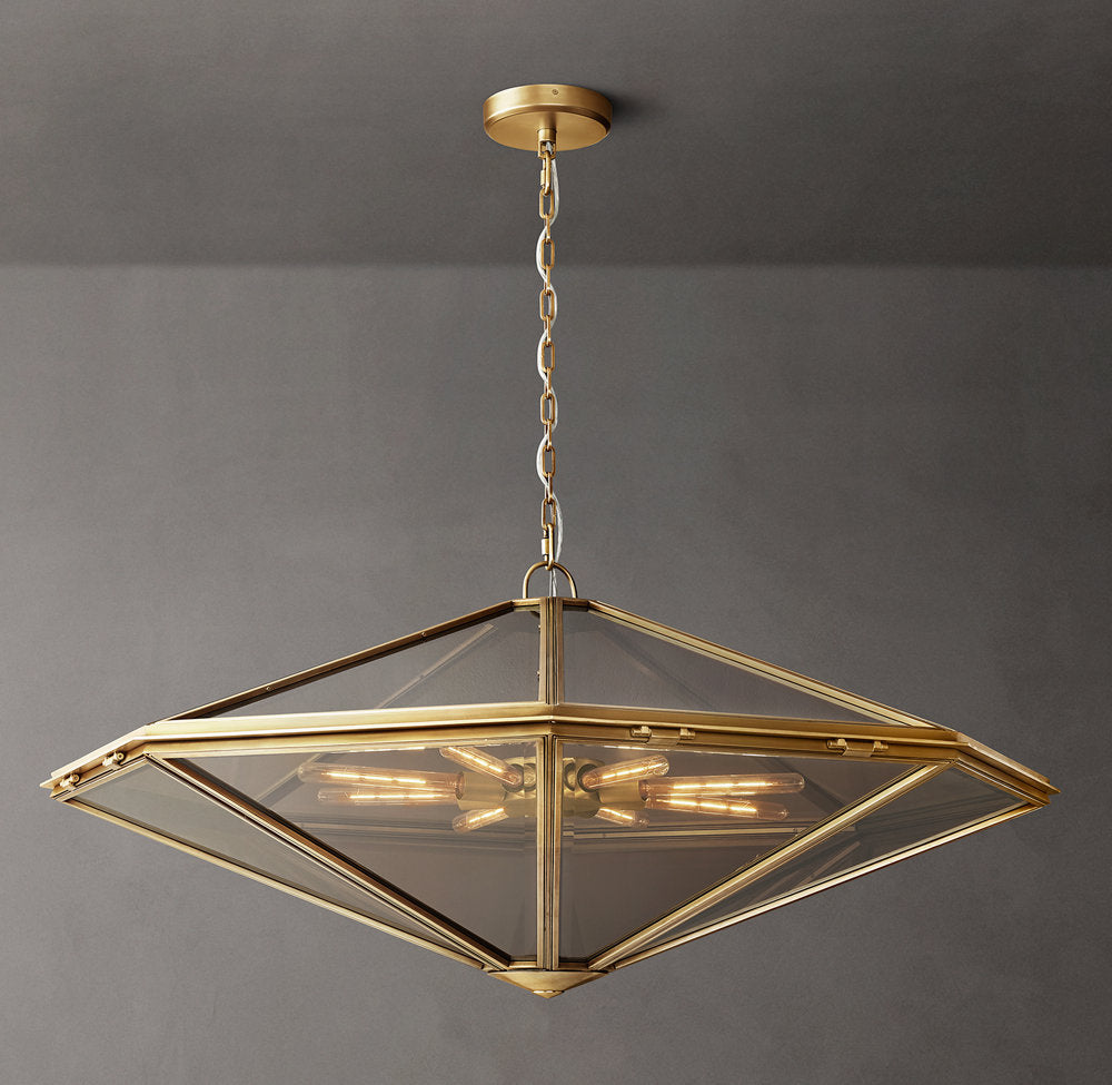 Beveled Glass Rope Ring Chandelier
