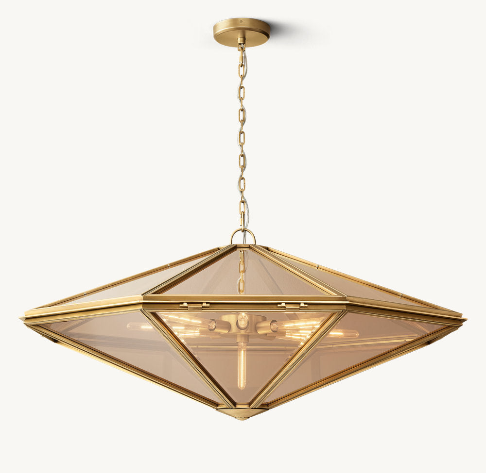 Beveled Glass Rope Ring Chandelier