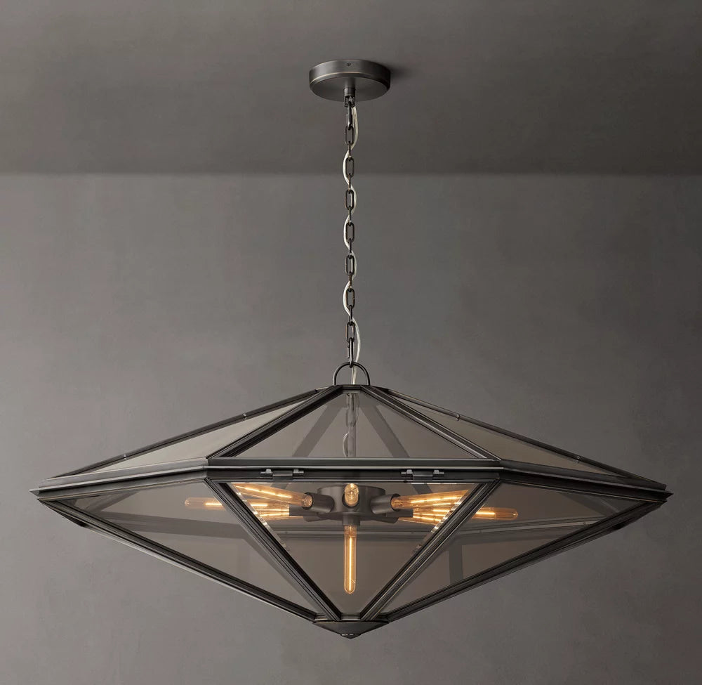 Beveled Glass Rope Ring Chandelier