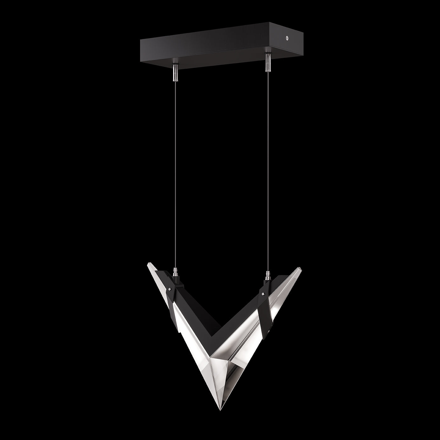 Blade Crystal LED Linear Pendant / Black/Dark Walnut