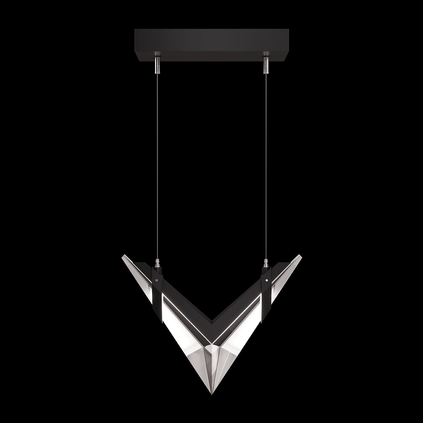Blade Crystal LED Linear Pendant / Champagne/Dark Walnut
