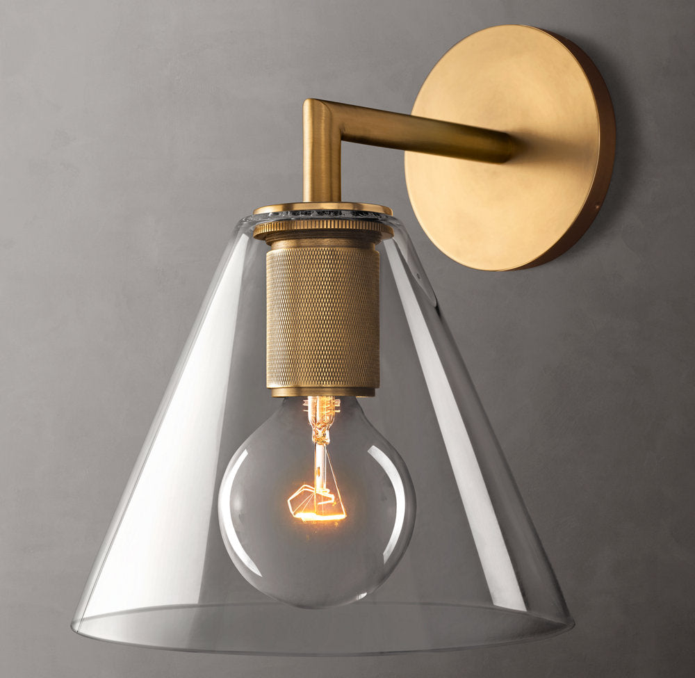 Blown Glass Funnel Accent Sconce