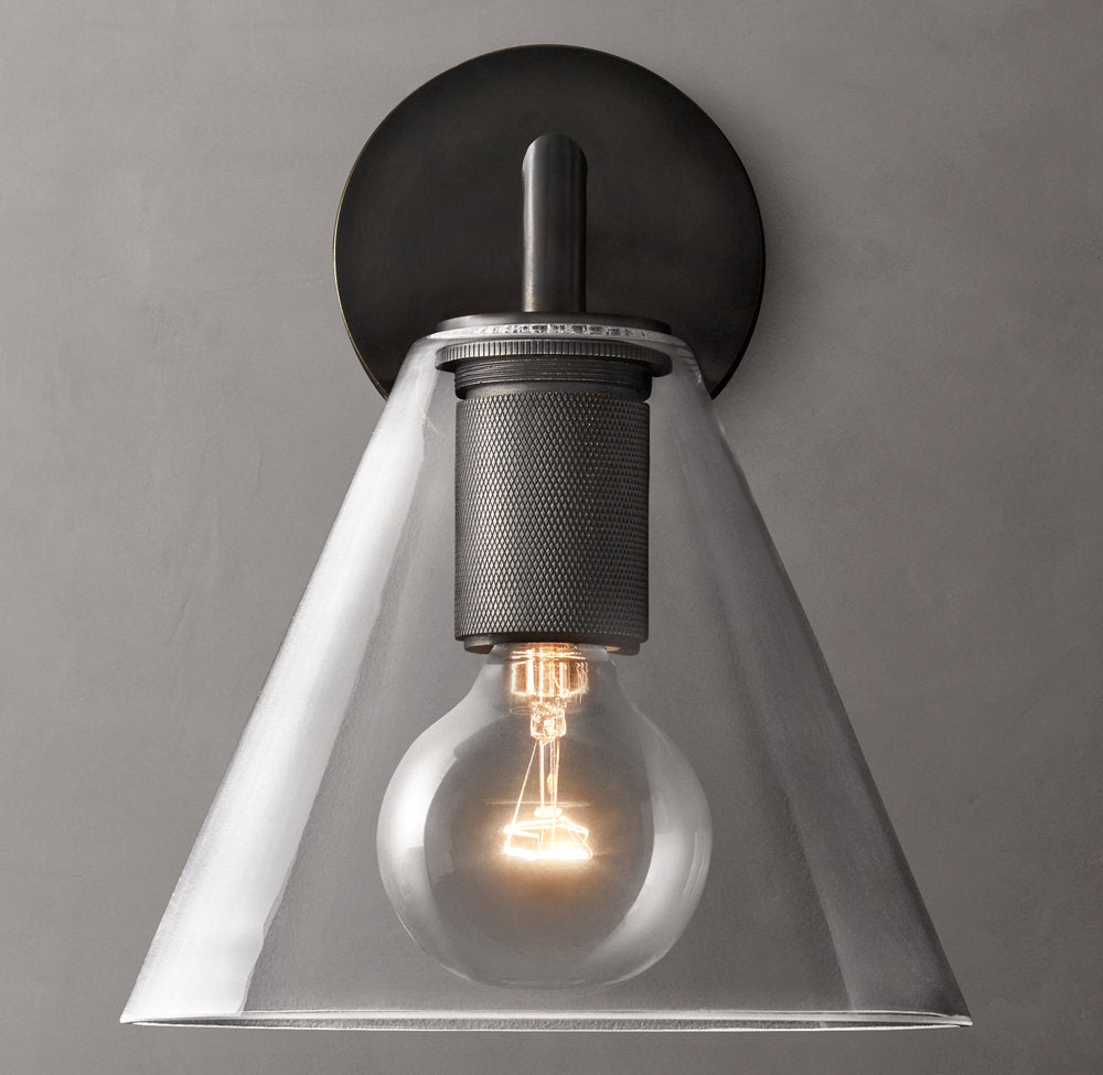 Blown Glass Funnel Accent Sconce