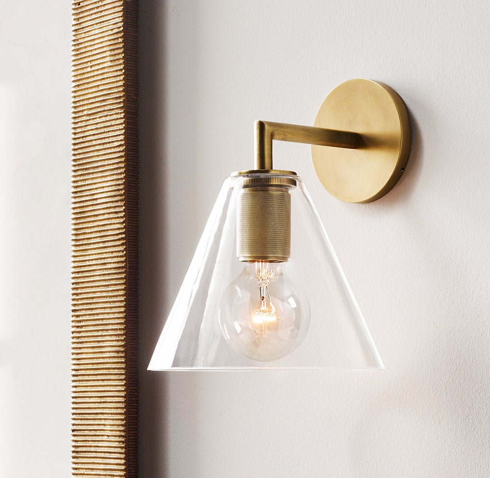 Blown Glass Funnel Accent Sconce