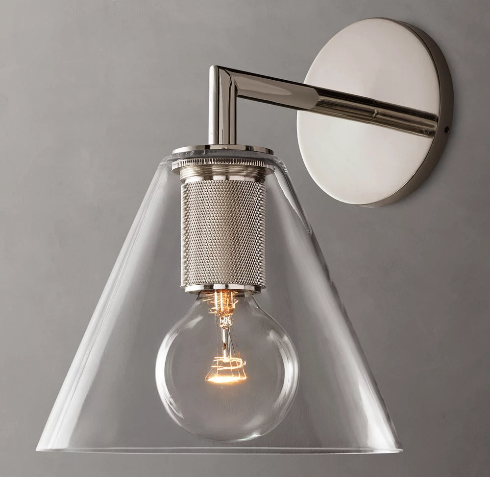 Blown Glass Funnel Accent Sconce