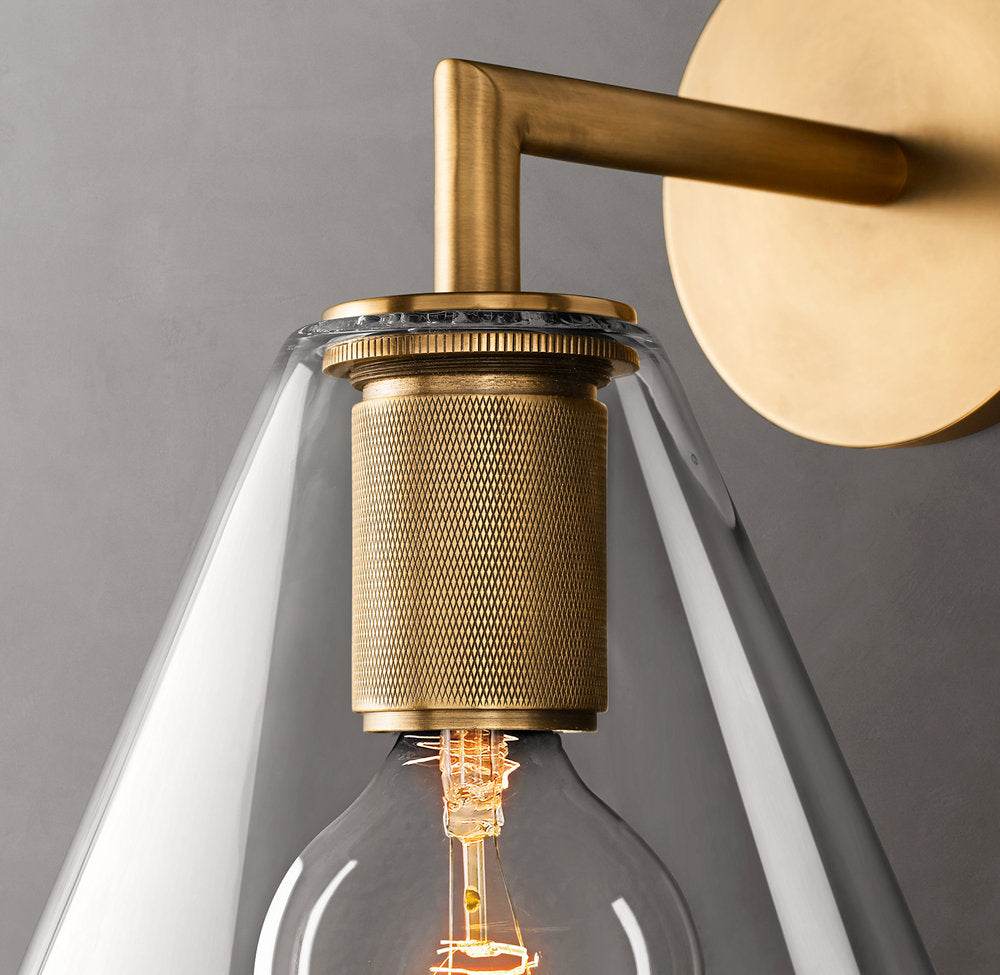 Blown Glass Funnel Accent Sconce
