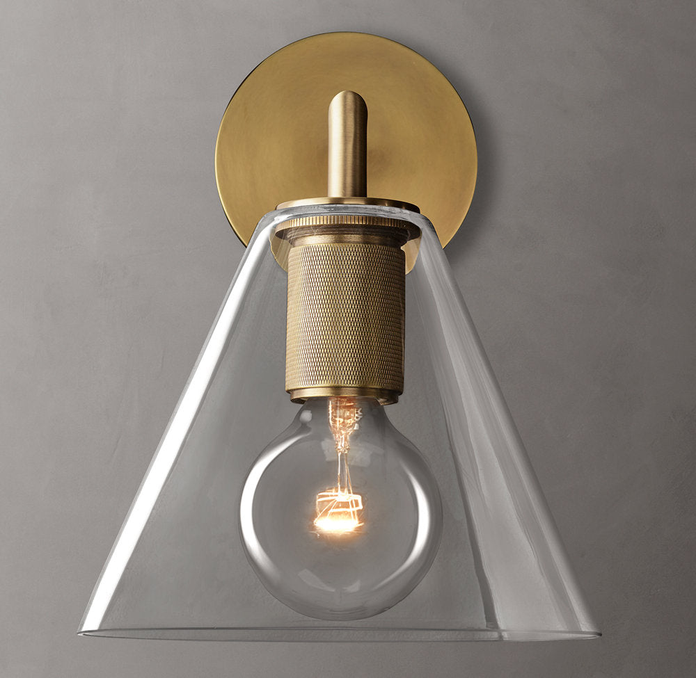Blown Glass Funnel Accent Sconce
