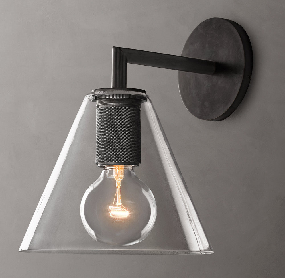 Blown Glass Funnel Accent Sconce
