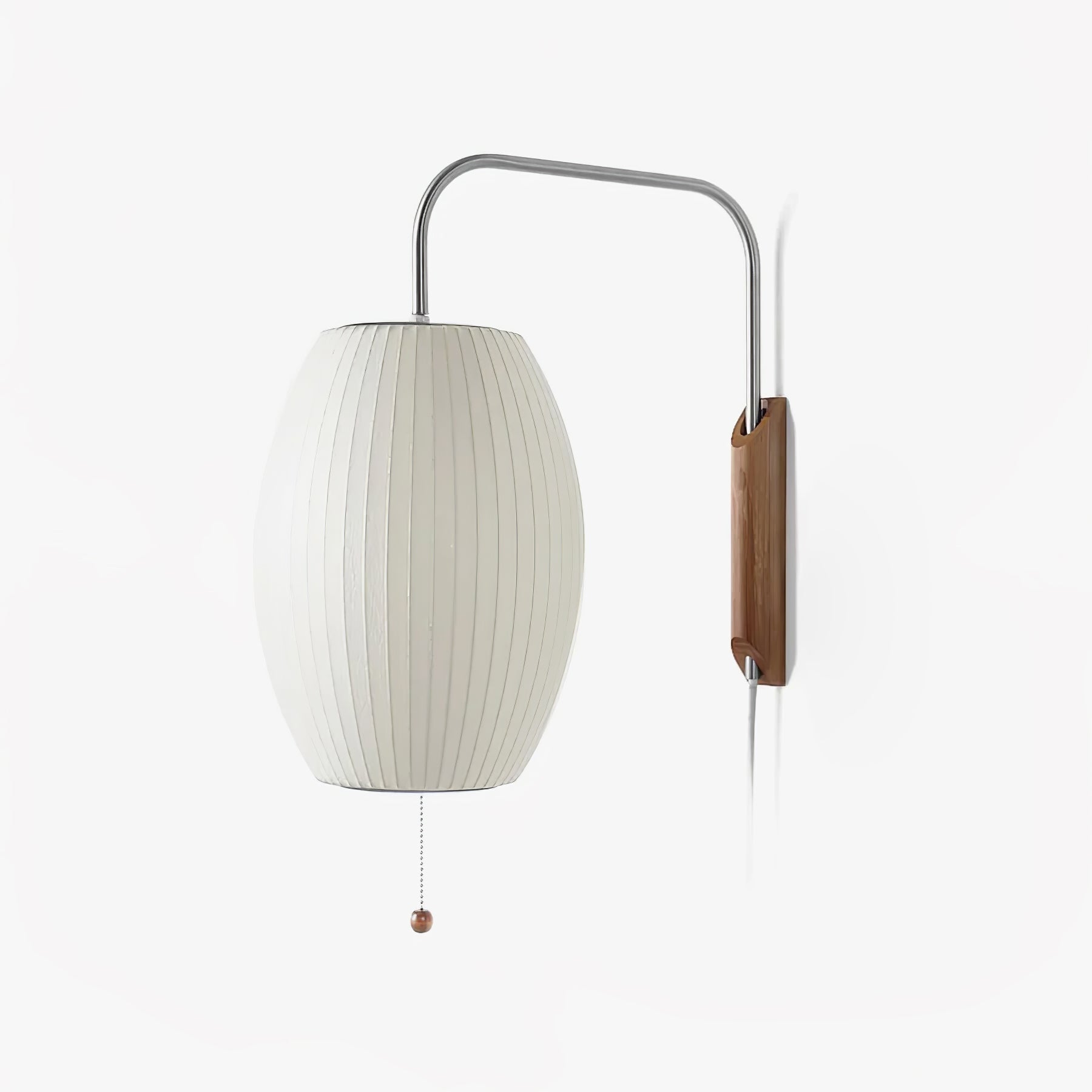 Bubble Ball Adjustable Wall Sconce / ∅ 10″ x H 14.2″ / Dia 26cm x H 36cm / White & Walnut / US Plug