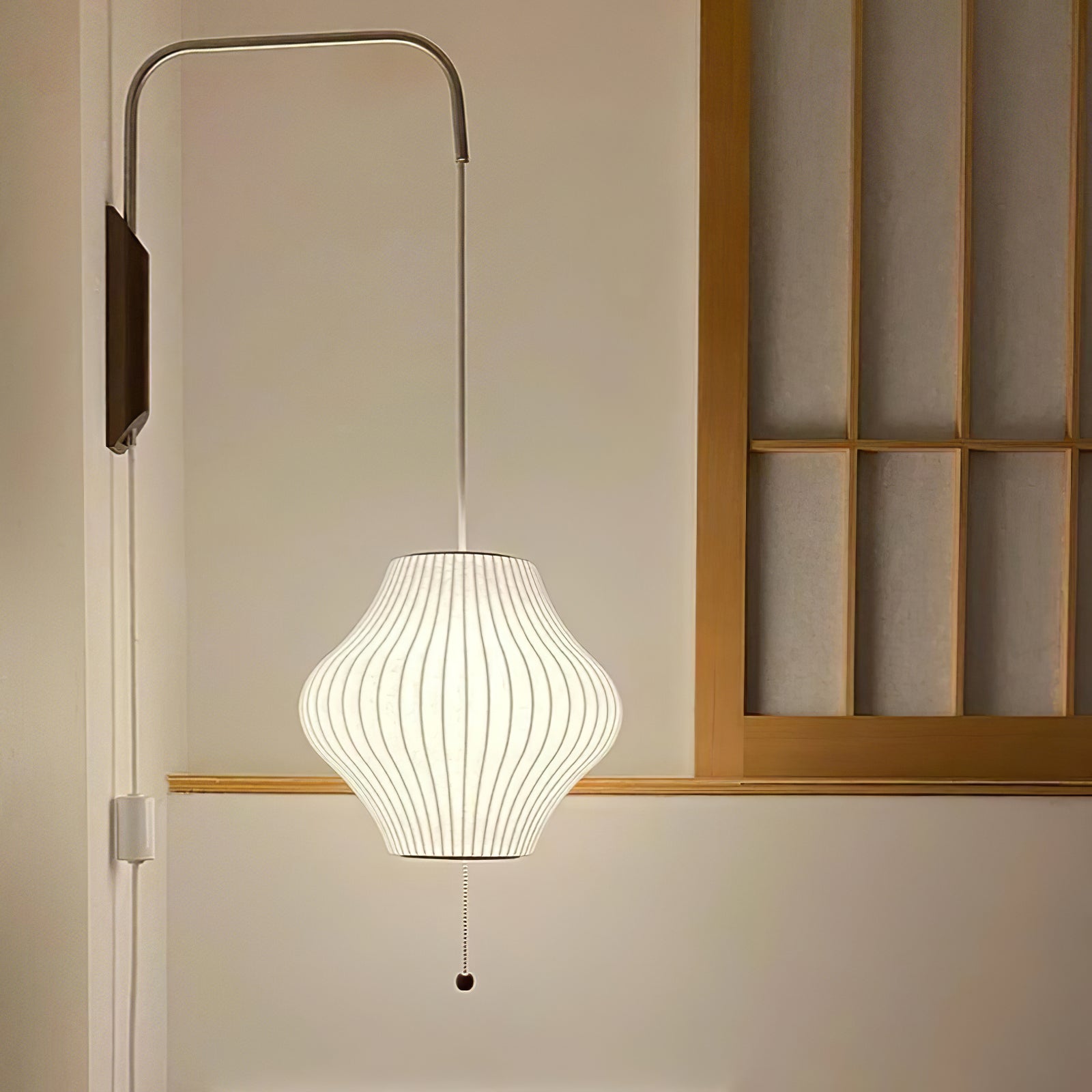 Bubble Ball Adjustable Wall Sconce / ∅ 10″ x H 14.2″ / Dia 26cm x H 36cm / White & Walnut / EU Plug