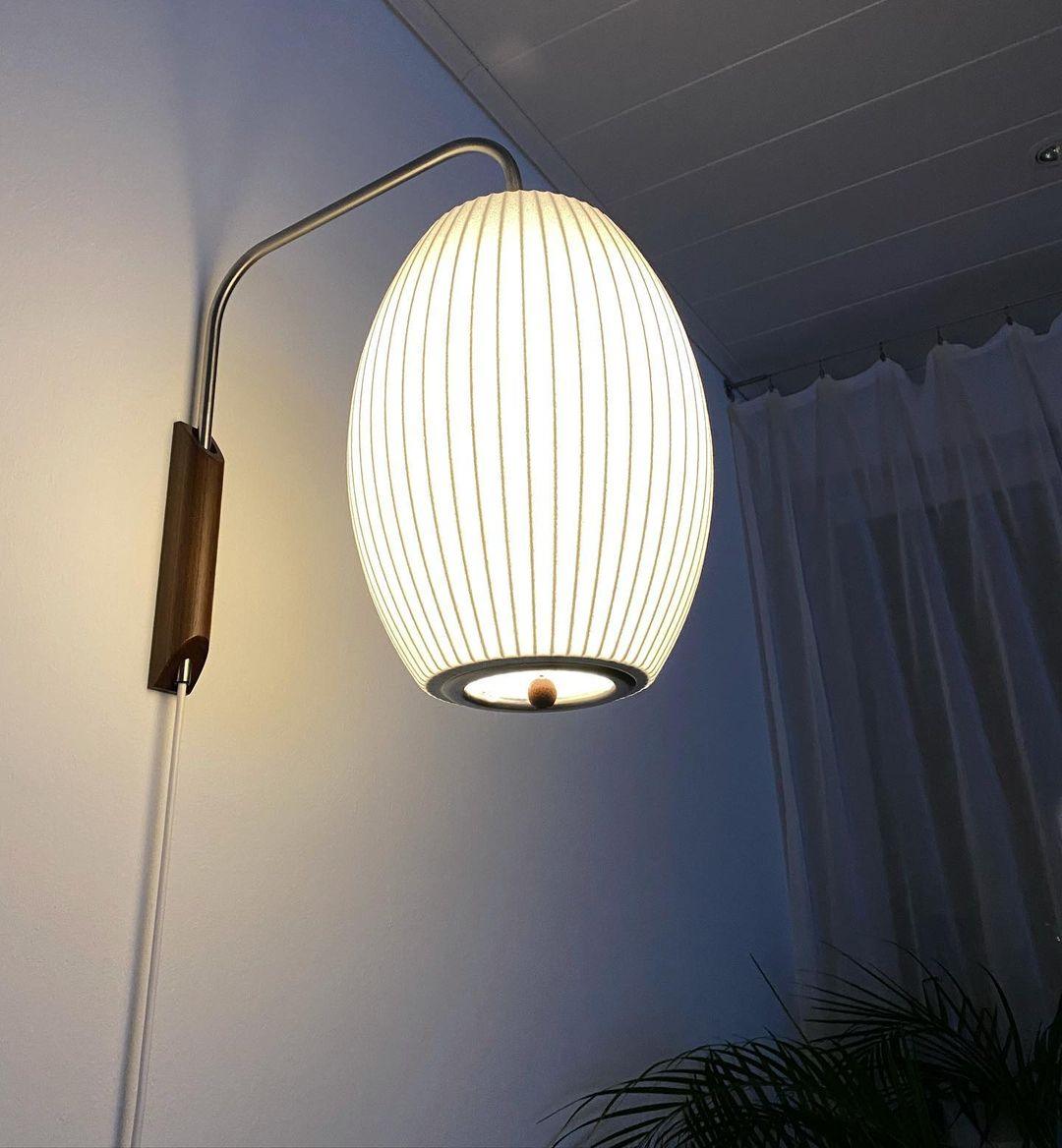 Bubble Ball Adjustable Wall Sconce / Dia 30cm x H 30cm Set of 2 / White & Walnut / AU Plug