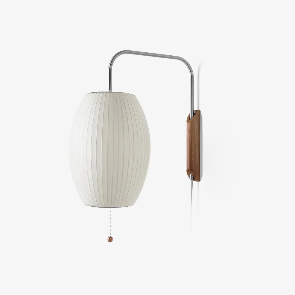 Bubble Ball Adjustable Wall Sconce / Dia 30cm x H 28cm Set of 2 / White & Walnut / US Plug