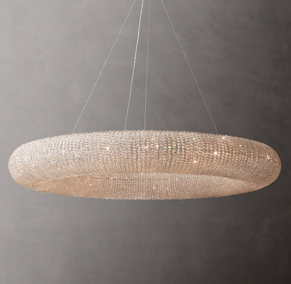 Clear Crystal Bead Monument Chandelier