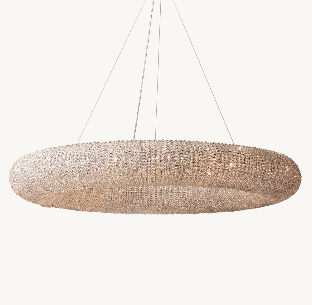 Clear Crystal Bead Monument Chandelier