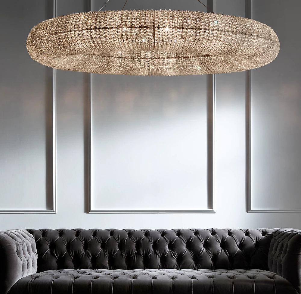 Clear Crystal Bead Monument Chandelier
