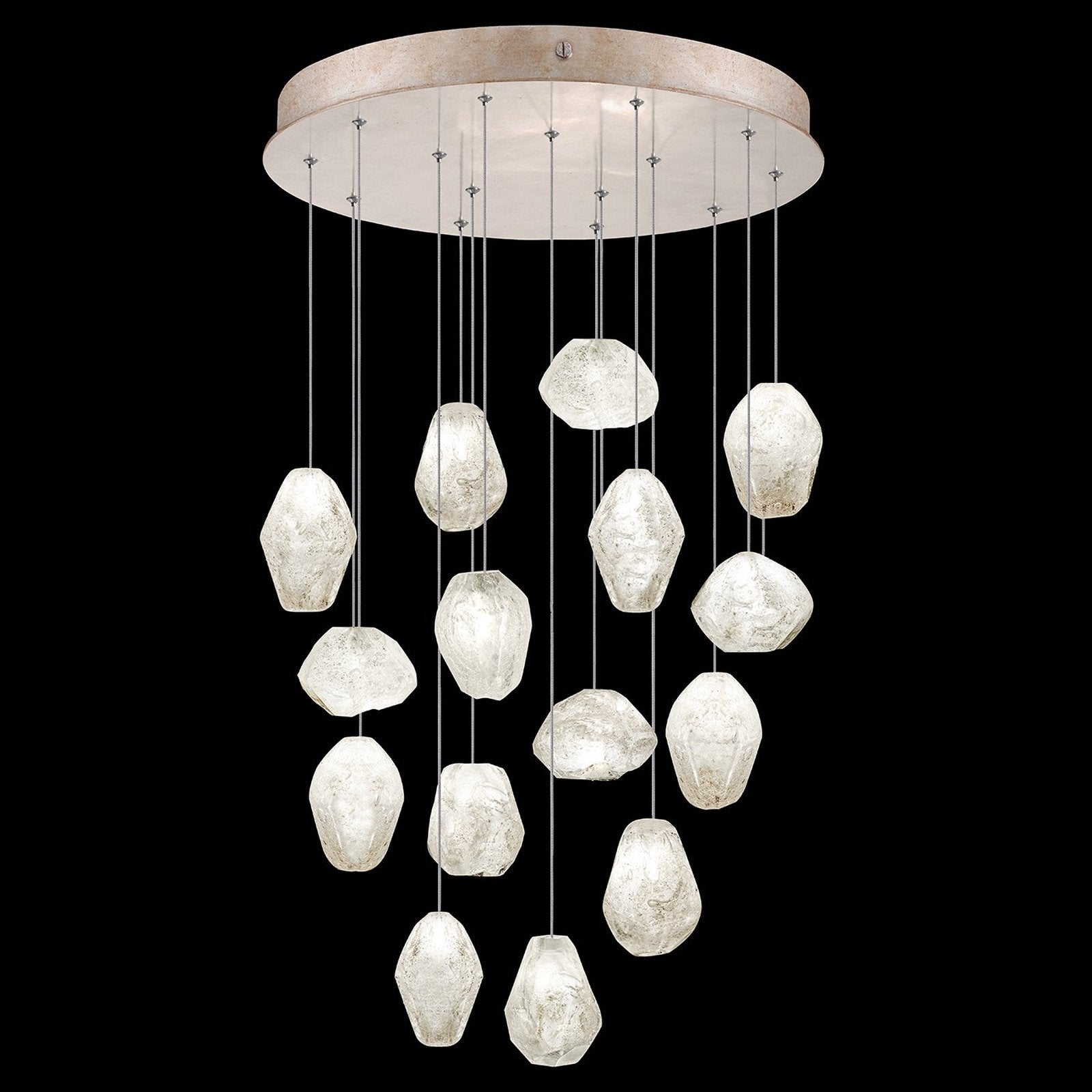 Clear Quartz 21-Inch Glass Pendant / Gold