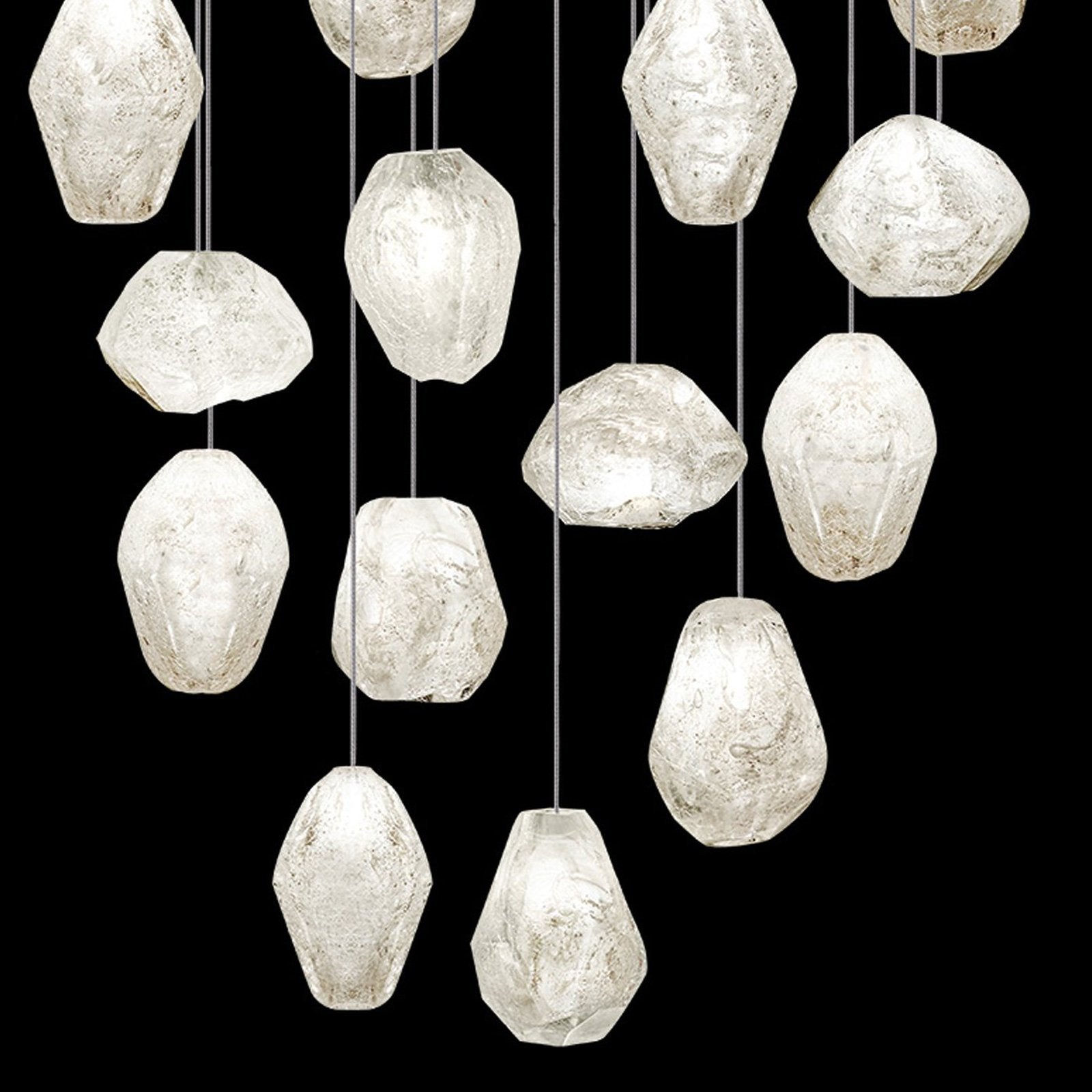 Clear Quartz 21-Inch Glass Pendant / Silver
