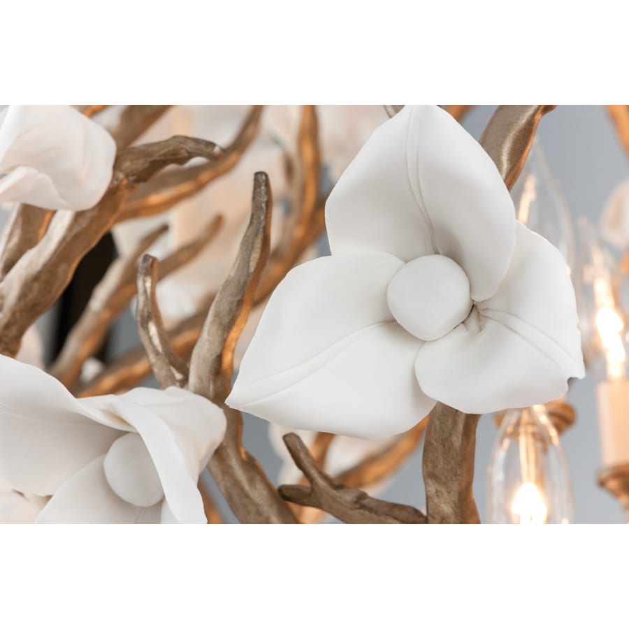 Corbett Lighting Lily 4 Light 18" Wide Flush Mount Floral Ceiling Fixture with Hand-Crafted Iron Flowers