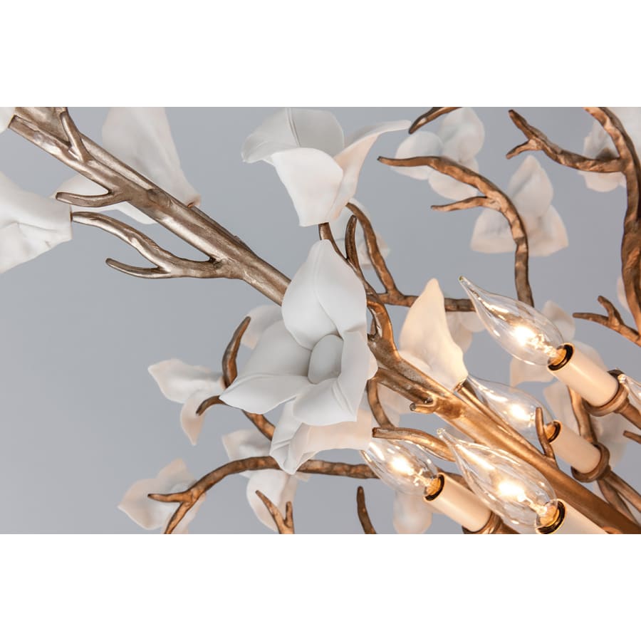 Corbett Lighting Lily 4 Light 18" Wide Flush Mount Floral Ceiling Fixture with Hand-Crafted Iron Flowers