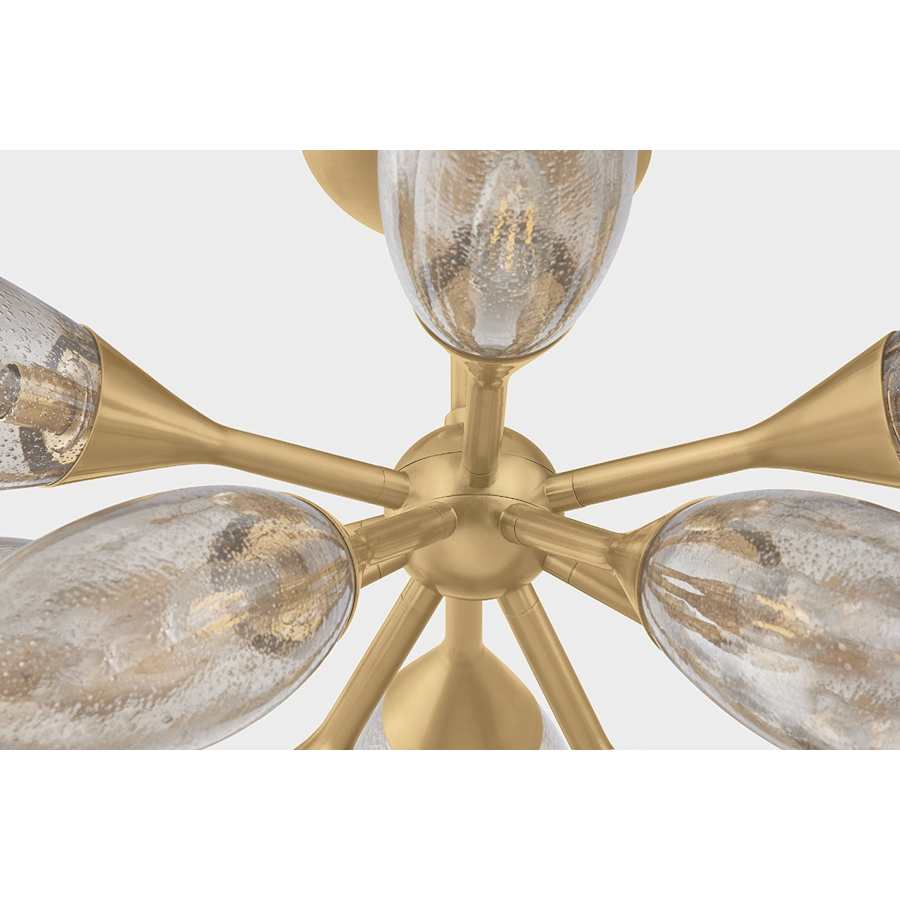 Corbett Lighting Cordoba 12 Light 40" Wide Semi-Flush Ceiling Fixture with Seedy Light Bronze Glass Shades