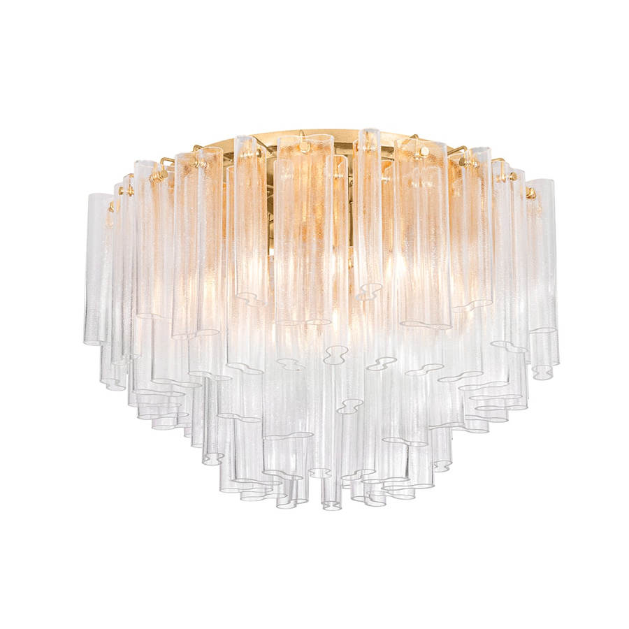 Corbett Lighting Varenna 15 Light 34" Wide Semi-Flush Waterfall Ceiling Fixture with Piastra Glass Shades