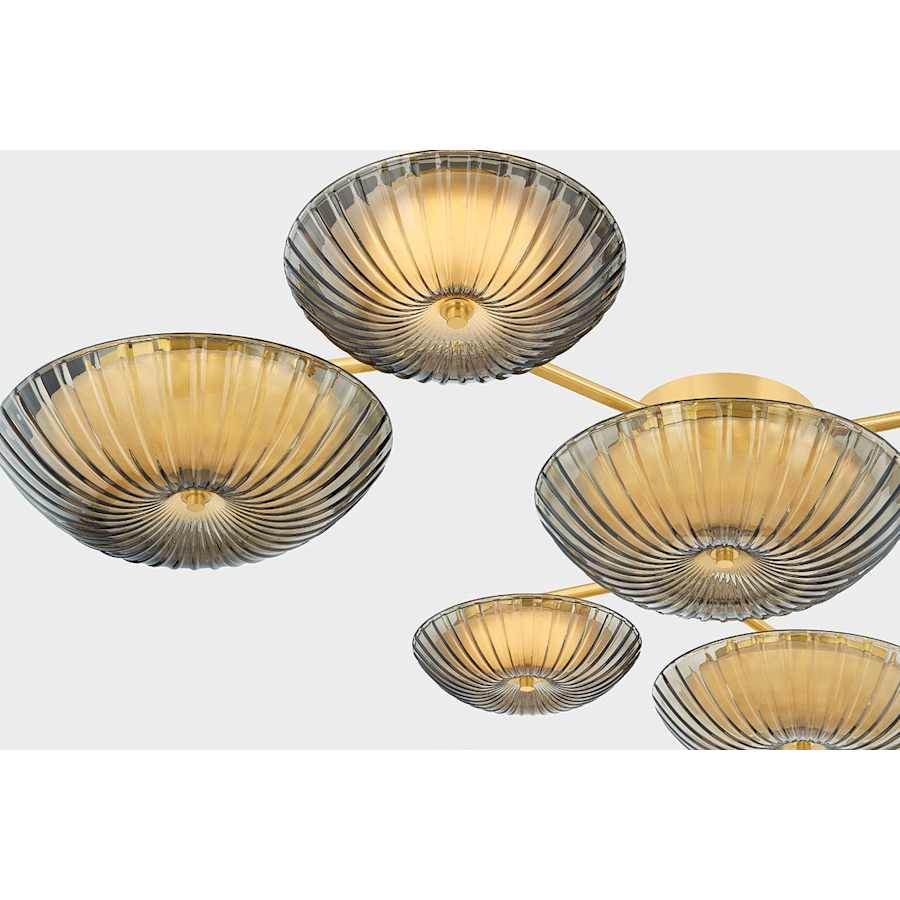 Corbett Lighting Birmingham 52" Wide LED Semi-Flush Ceiling Fixture with Piastra Glass Shades