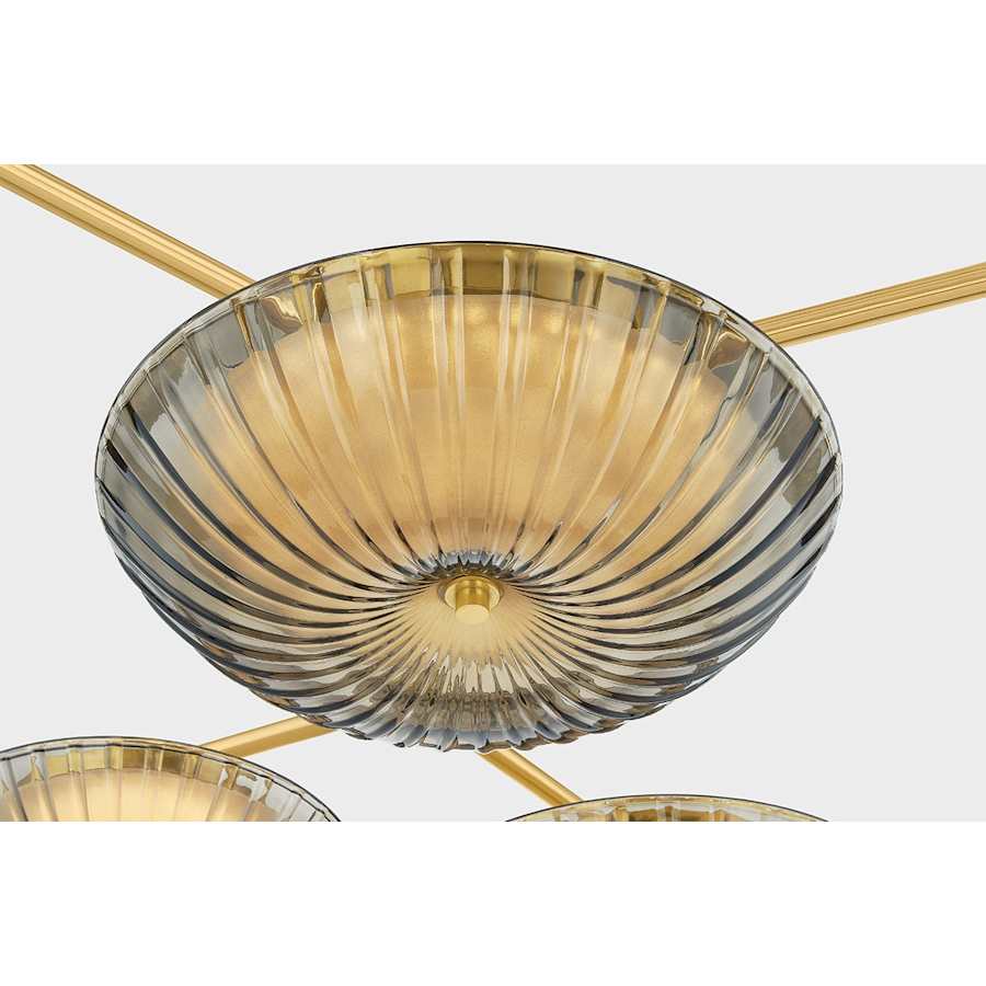 Corbett Lighting Birmingham 52" Wide LED Semi-Flush Ceiling Fixture with Piastra Glass Shades