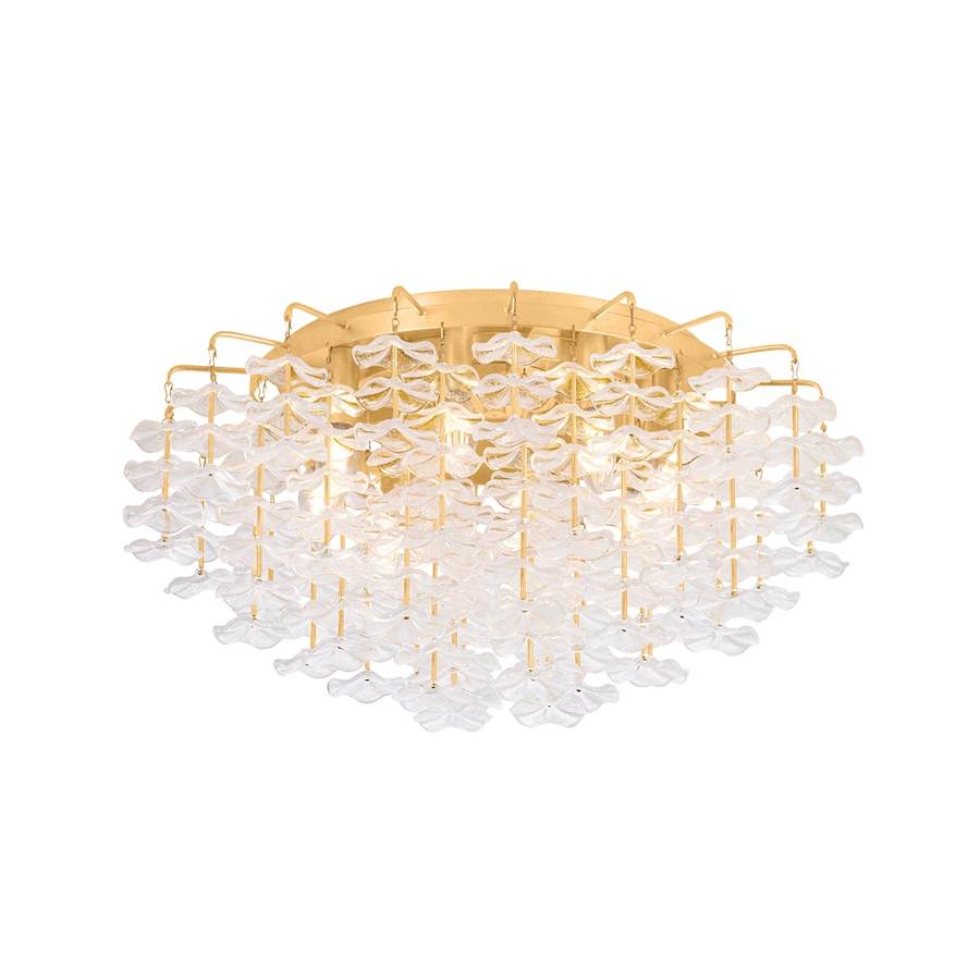 Corbett Lighting Alsace 8 Light 24" Wide Semi-Flush Waterfall Ceiling Fixture with Hanging Piastre Glass