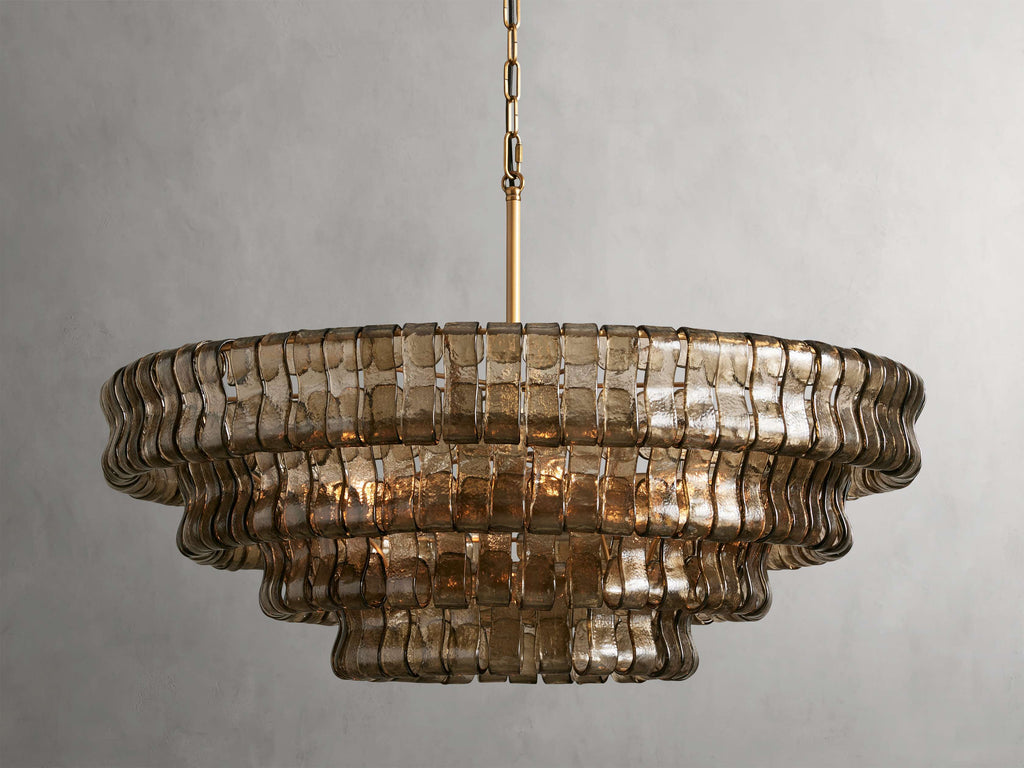 Curved Textured Glass Crown Chandelier
