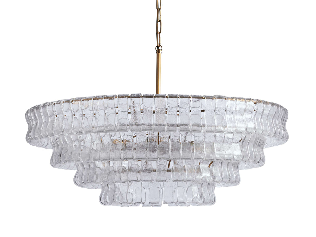 Curved Textured Glass Crown Chandelier