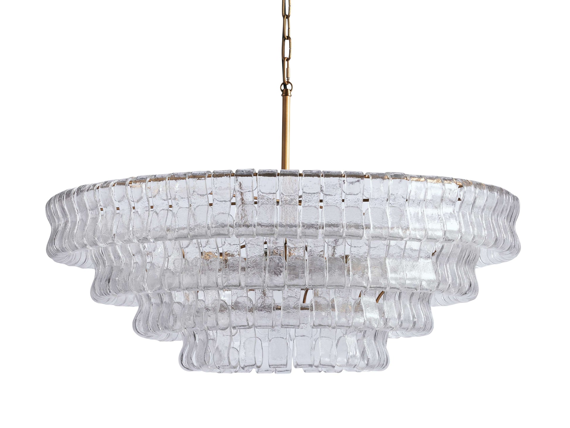 Curved Textured Glass Crown Chandelier