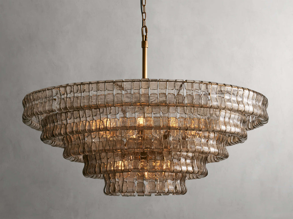 Curved Textured Glass Crown Chandelier