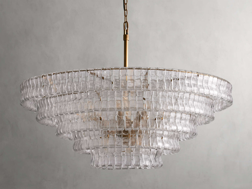 Curved Textured Glass Crown Chandelier