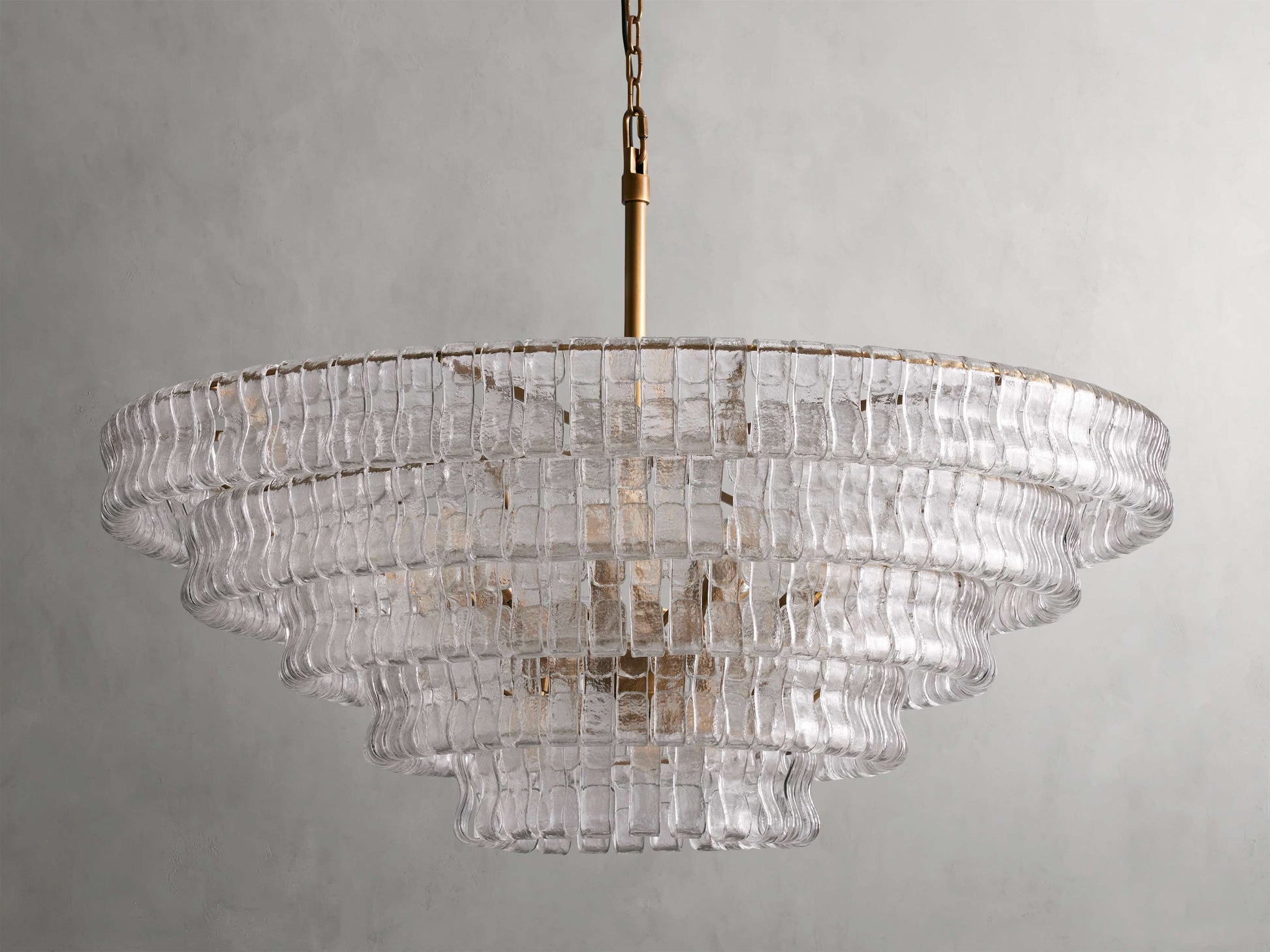 Curved Textured Glass Crown Chandelier