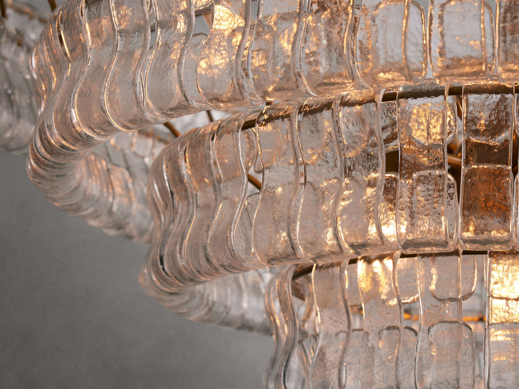 Curved Textured Glass Crown Chandelier
