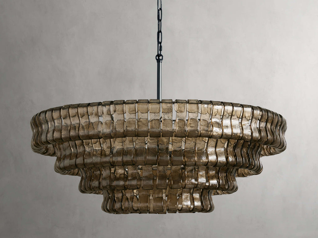 Curved Textured Glass Crown Chandelier