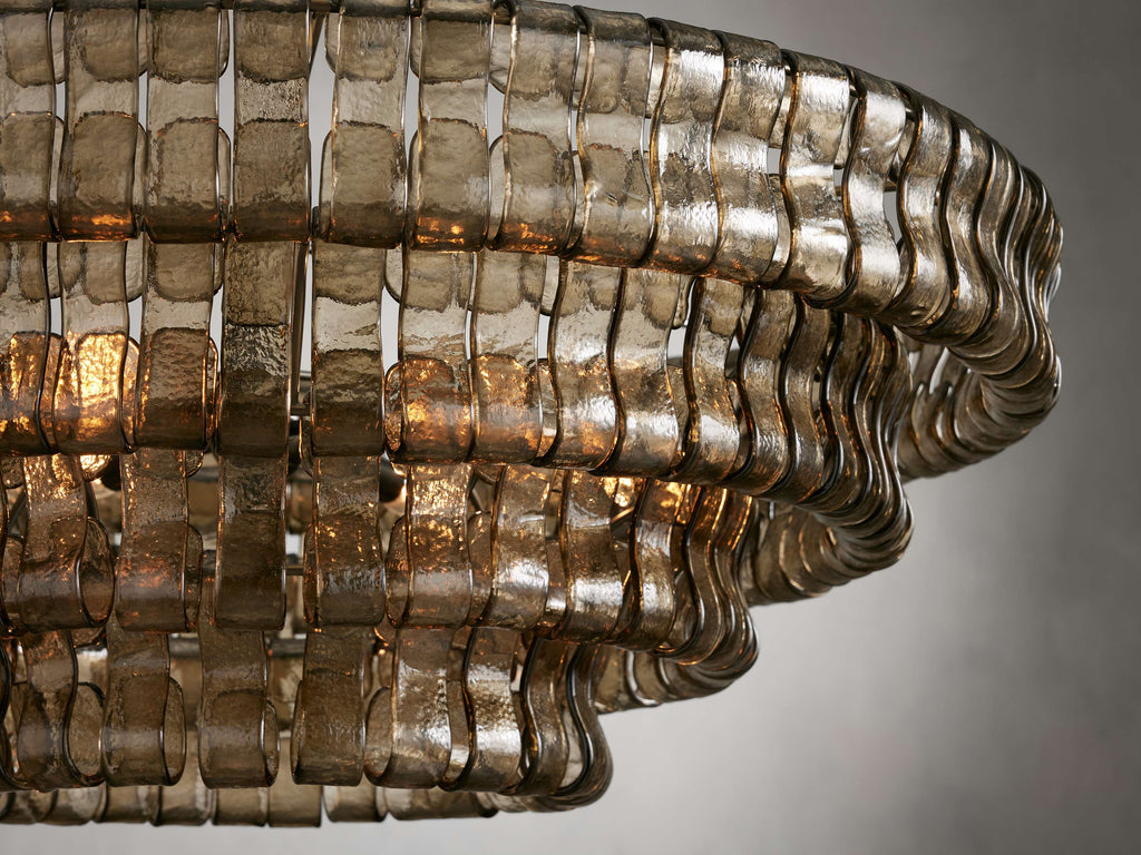 Curved Textured Glass Crown Chandelier
