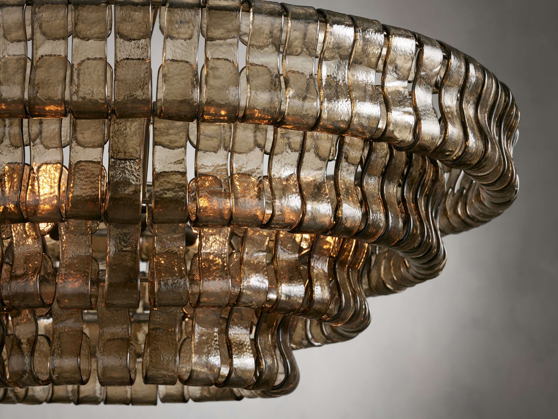 Curved Textured Glass Crown Chandelier