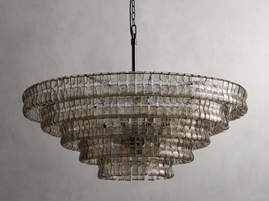 Curved Textured Glass Crown Chandelier
