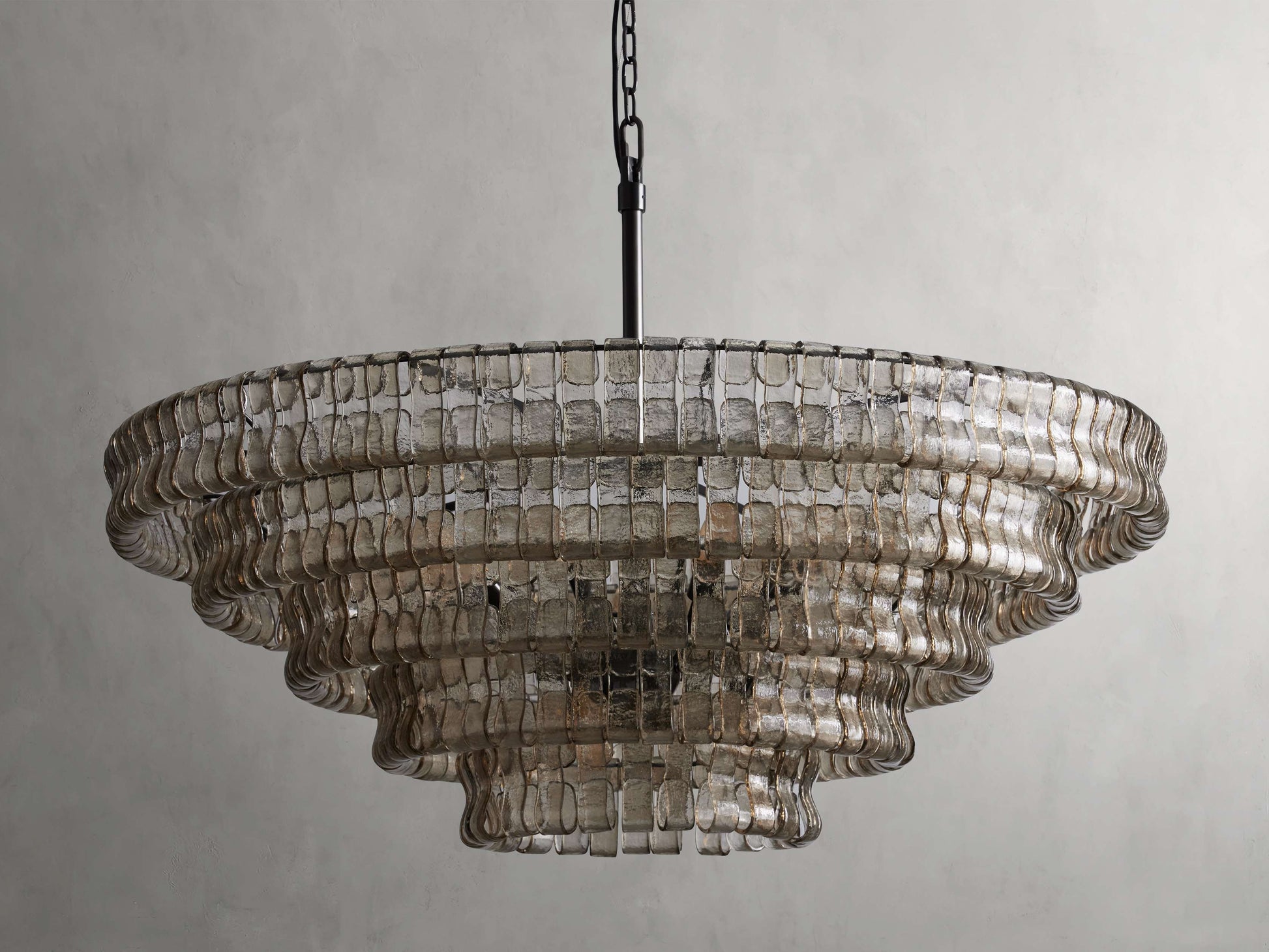 Curved Textured Glass Crown Chandelier