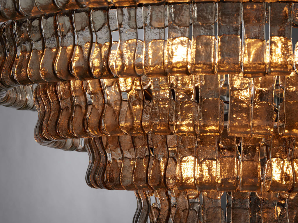 Curved Textured Glass Crown Chandelier