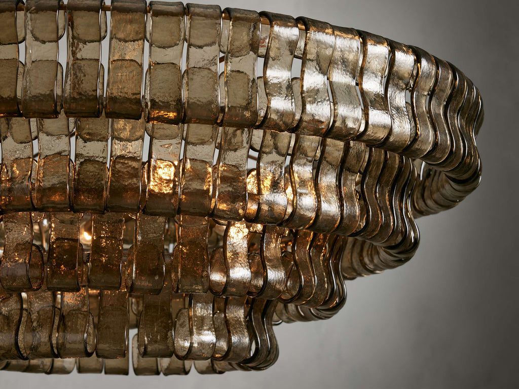 Curved Textured Glass Crown Chandelier