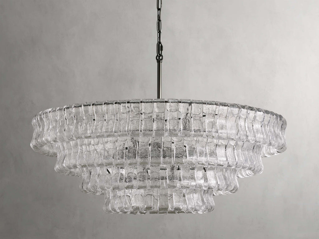 Curved Textured Glass Crown Chandelier