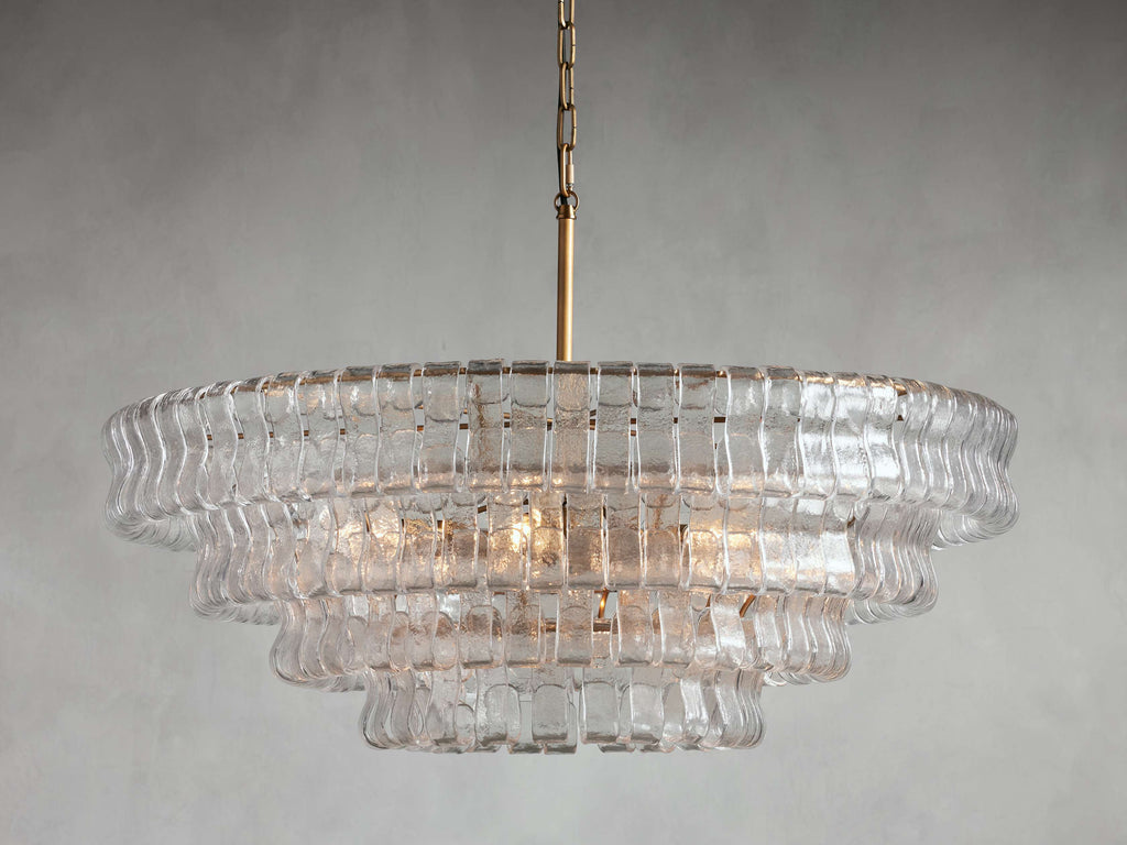 Curved Textured Glass Crown Chandelier