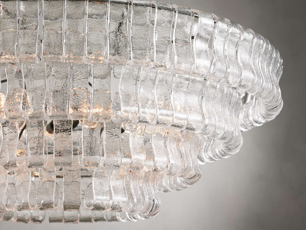 Curved Textured Glass Crown Chandelier